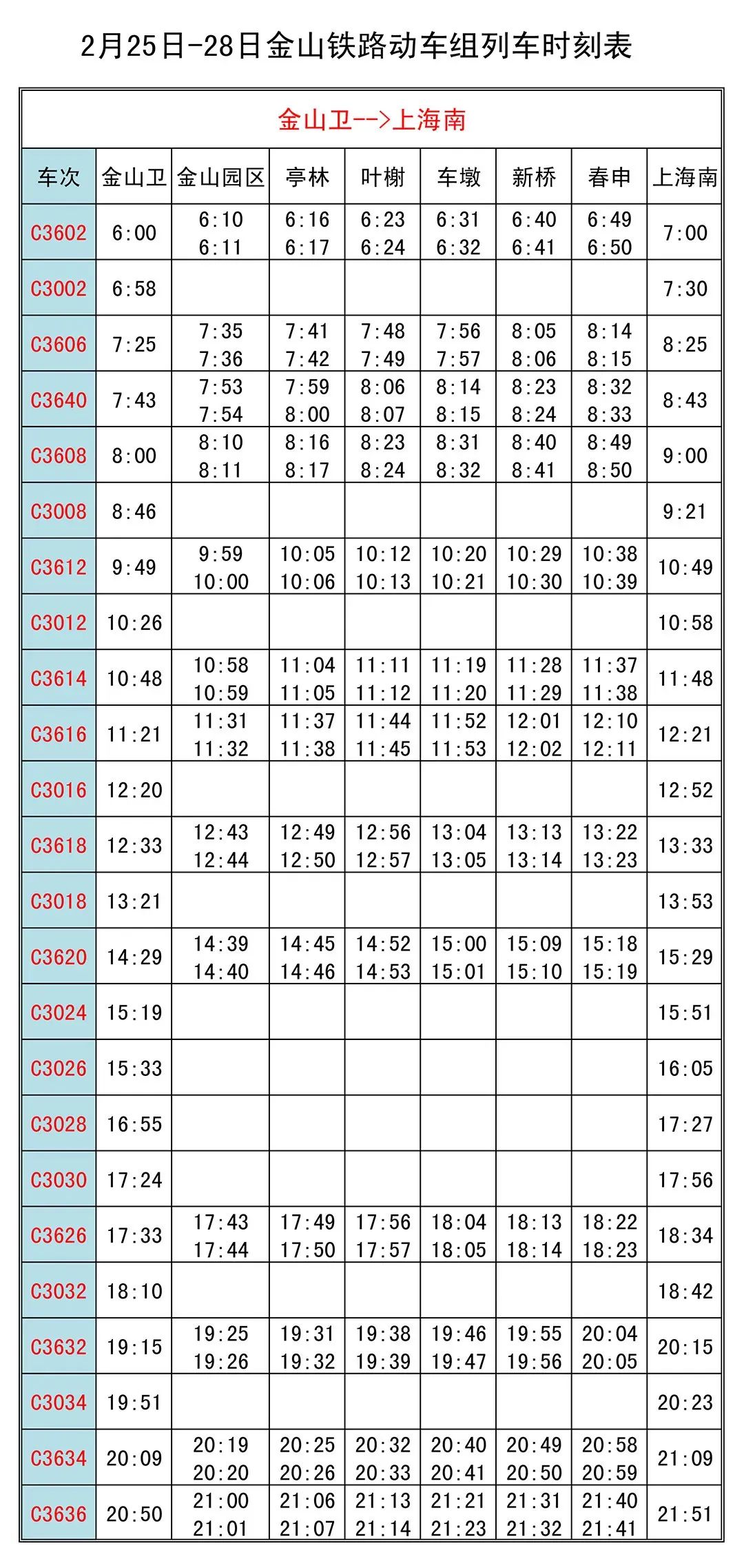 11月5日金山铁路最新时刻表发布，与时俱进，学习变化铸就自信成就之路